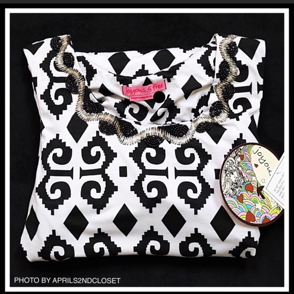 BLACK WHITE BOHO PRINT SUN TANK MAXI DRESS - Picture 9 of 12